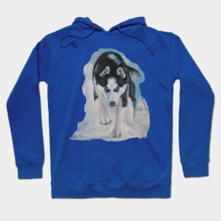 Siberian Husky Fine Art Painting Hoodie